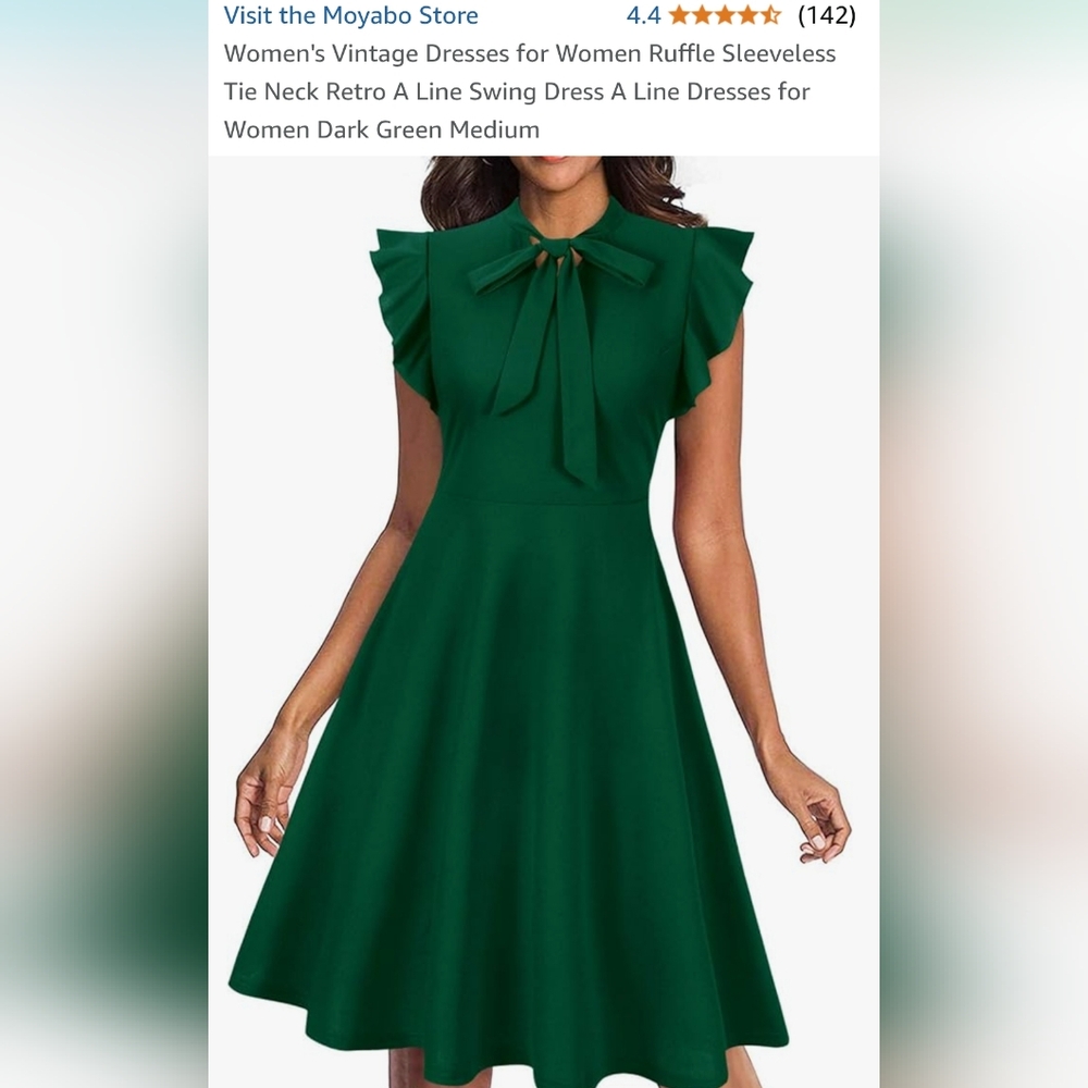 Women's Vintage Green A-Line dress size M Moyabo brand NWT
